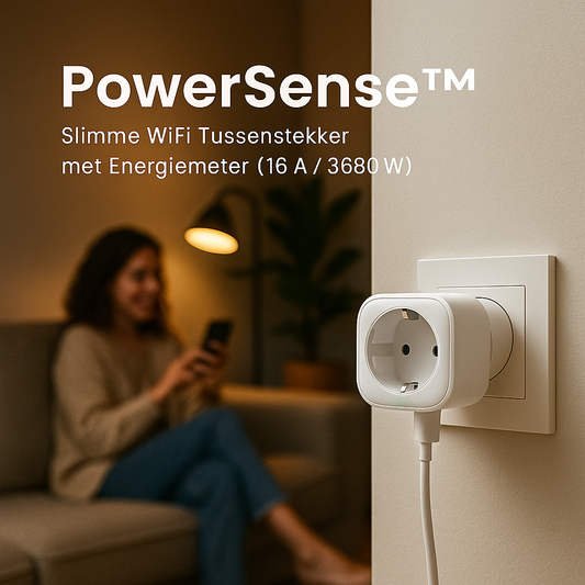 ⚡ CasaGenius PowerSense™ – Slimme WiFi Tussenstekker met Energiemeter (16 A / 3680 W)