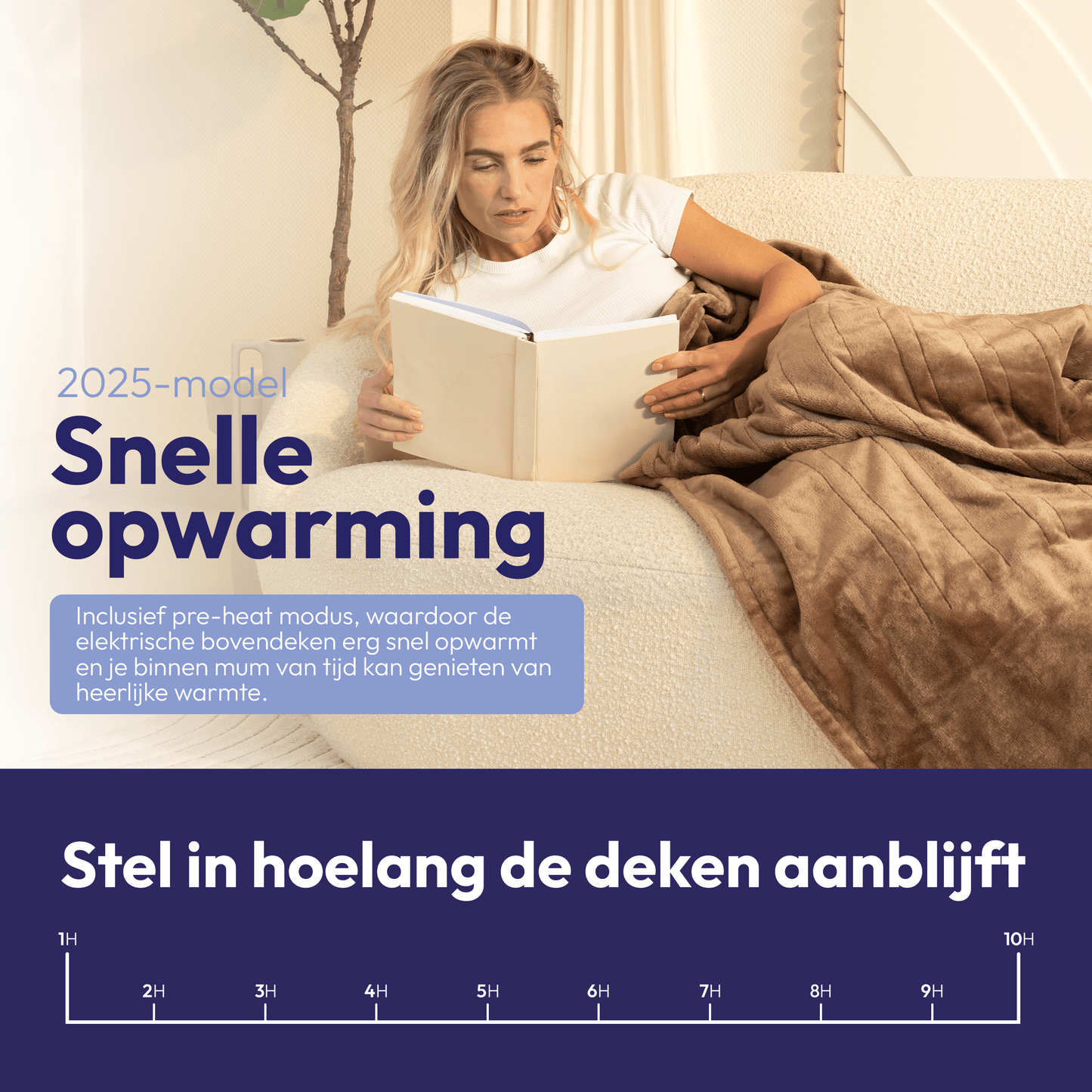 🔥 CasaGenius WarmGlow™ – Luxe Elektrische Bovendeken met Preheat-functie