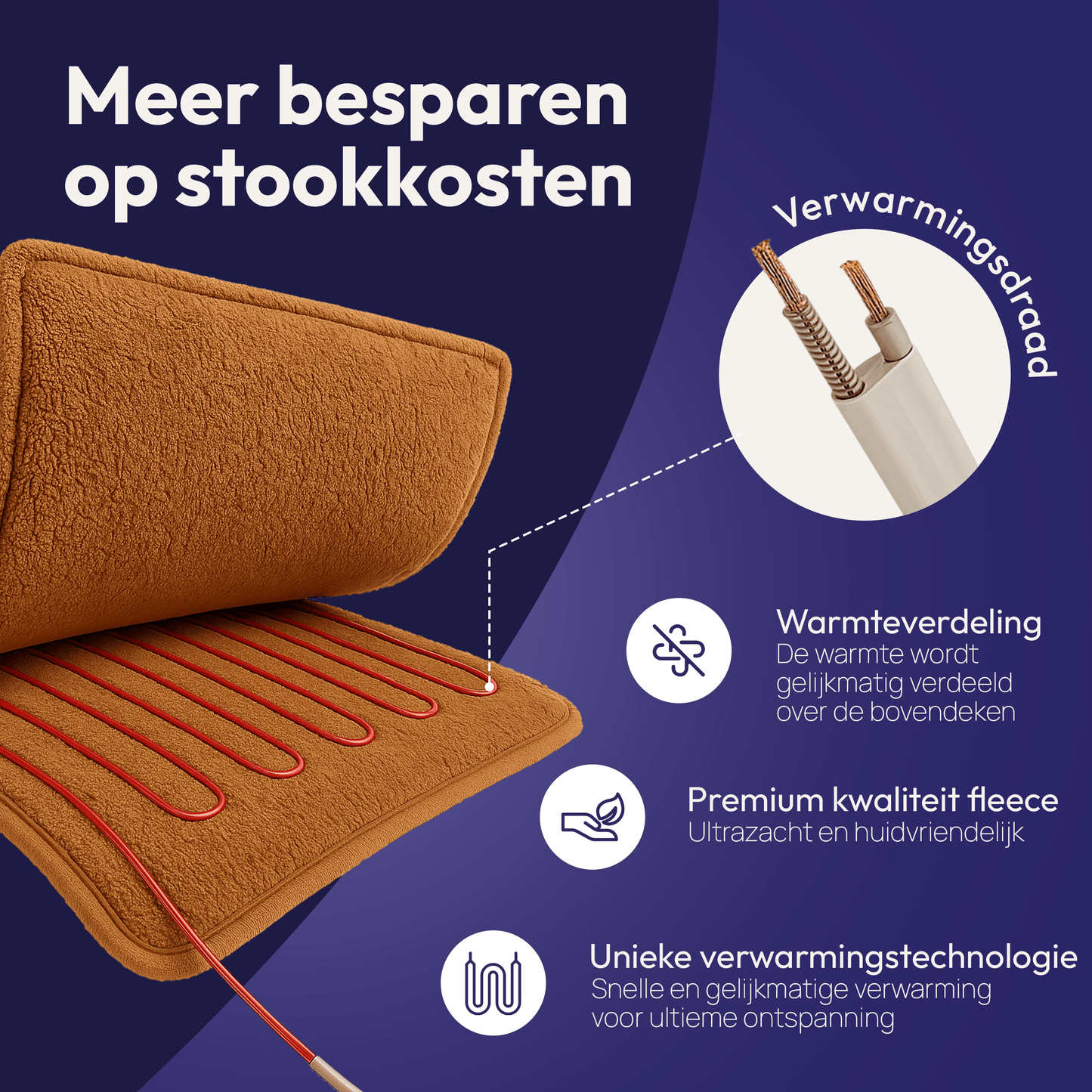 🔥 CasaGenius WarmGlow™ – Luxe Elektrische Bovendeken met Preheat-functie
