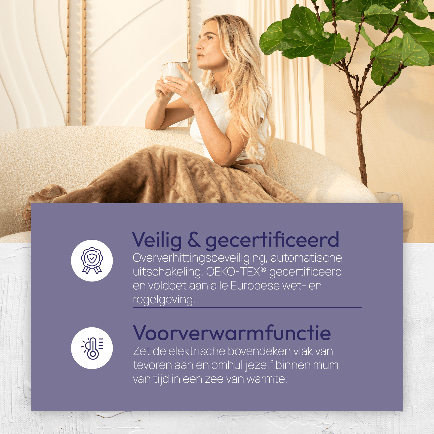 🔥 CasaGenius WarmGlow™ – Luxe Elektrische Bovendeken met Preheat-functie